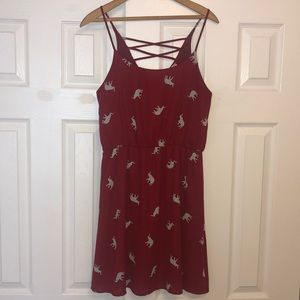 Red and Gray Elephant Dress